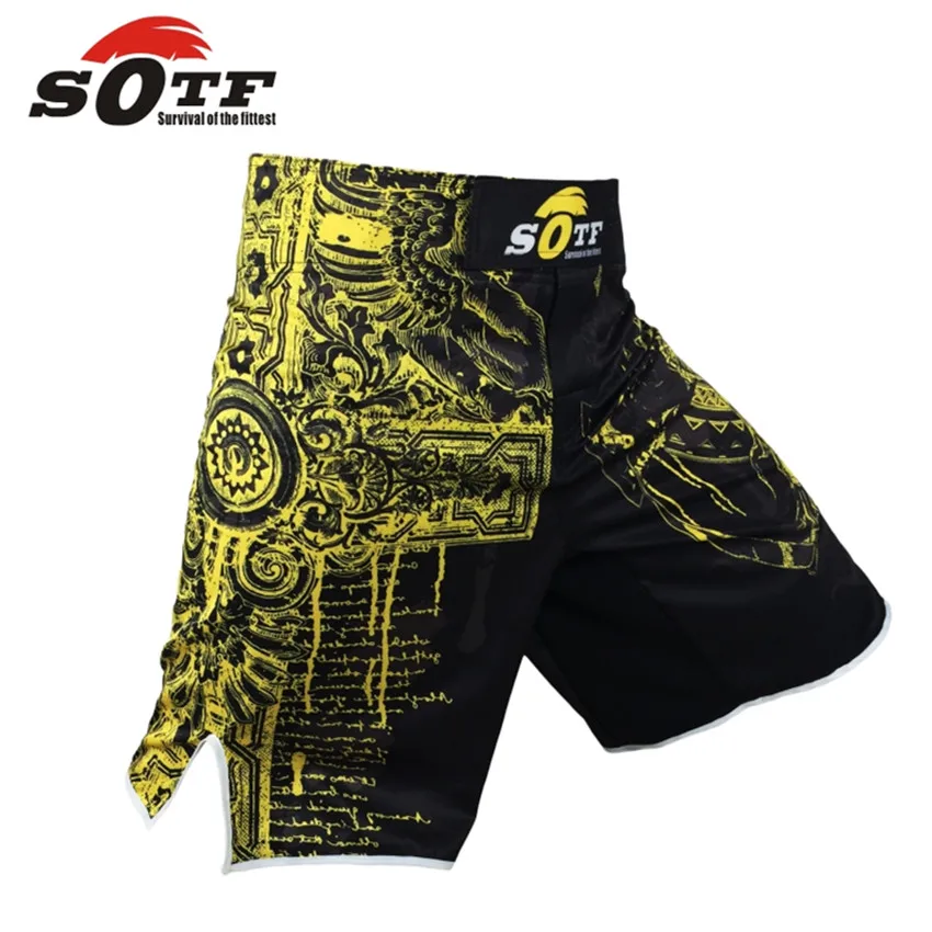 Шорты для бокса MMA Sotf штаны с рисунком фитнеса спортивный короткий чемодан