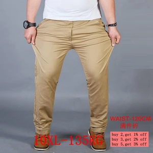 Брюки мужские стрейчевые, повседневные Прямые брюки-стрейч, 444648, XL7XL8XL9XL10XL, цвета хаки, летние