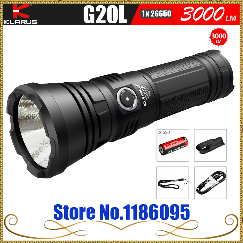 KLARUS G20L CREE Next Gen. XHP70.2 P2 светодиодный фонарик Макс. перезаряжаемый 3000 люмен