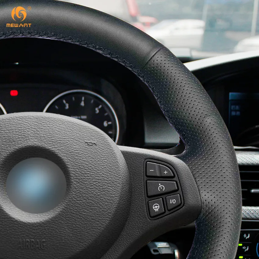 Черный чехол рулевого колеса автомобиля MEWANT из искусственной кожи для BMW E83 X3 2003