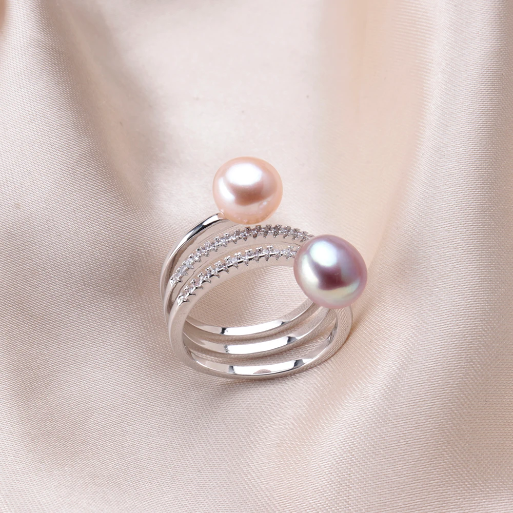 Двойной ярмарка специальной Для женщин кольцо черный Цвет розовый и белый