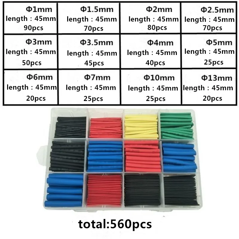 

Heat shrinkable tube boxed DIY Electrical tape insulation shrink sleeve Environmentally insulation heat shrinkable tube