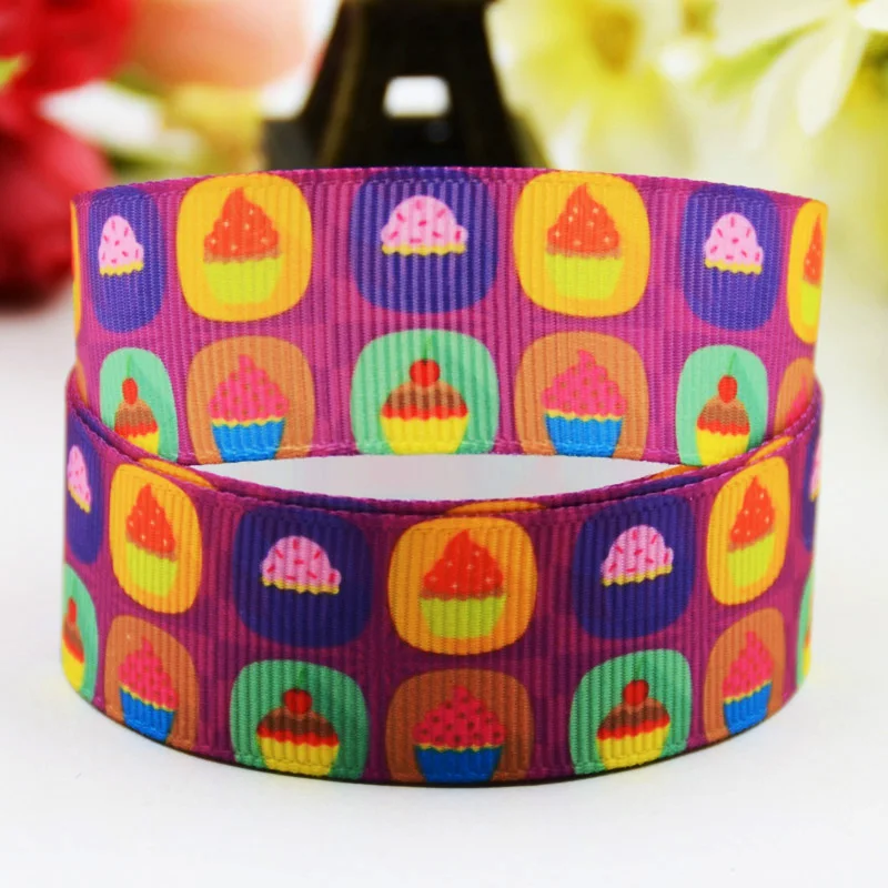 

7/8 ''22 мм, 1" 25 мм, 1-1/2 "38 мм, 3" 75 мм кекс принт с персонажами мультфильмов, корсажная лента вечерние свадебные украшения 10 ярдов X-00781