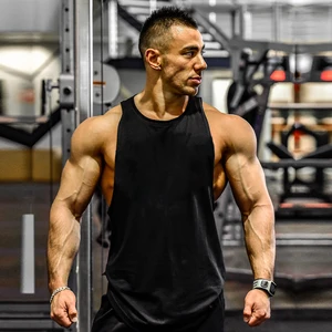 Майка для бодибилдинга Stringer, Мужская одежда для спортзала, мужская майка без рукавов для фитнеса, однотонные хлопковые майки, спортивный жилет для мышц