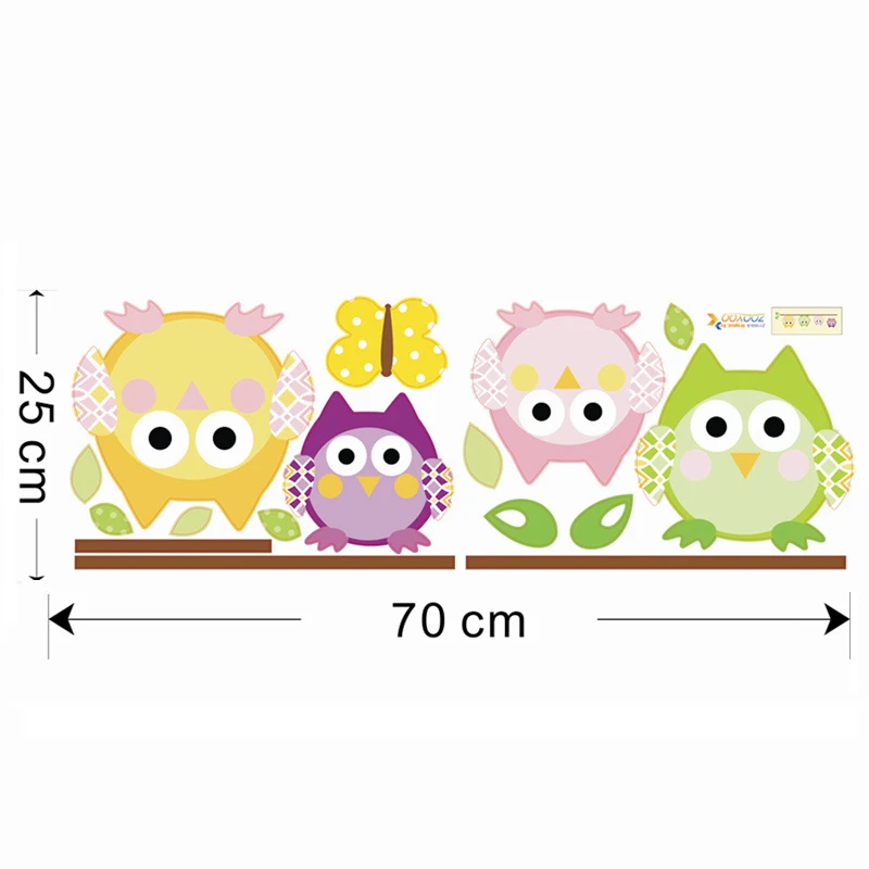 Lovely Owls Wall Stickers For Girls Room Bedroom Home Decoration Diy Animal Bird Pvc Mural Art Kids Decals | Дом и сад