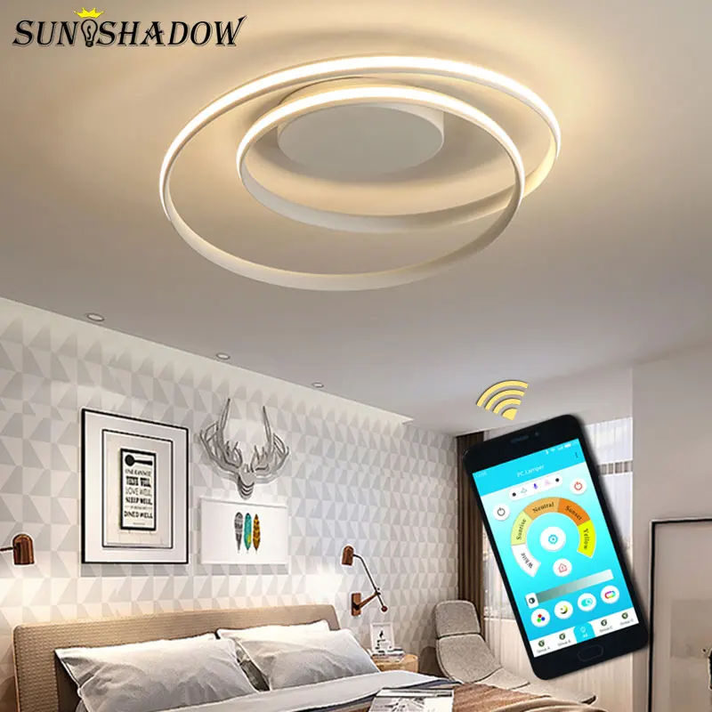 Простой современный светодиодный потолочный светильник черно белый для