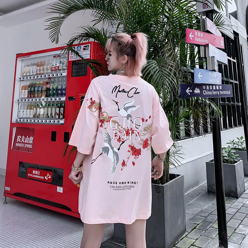 Фото Hip Hop Crane Branches Short Sleeve T-Shirt Men Women Couple Tee Shirts High Street Harajuku Chinese Style Top Мужская одежда Hip Hop Crane Branches Short Sleeve T-Shirt Men Women Couple Tee Shirts High Street Harajuku Chinese Style Top Мужская одежда