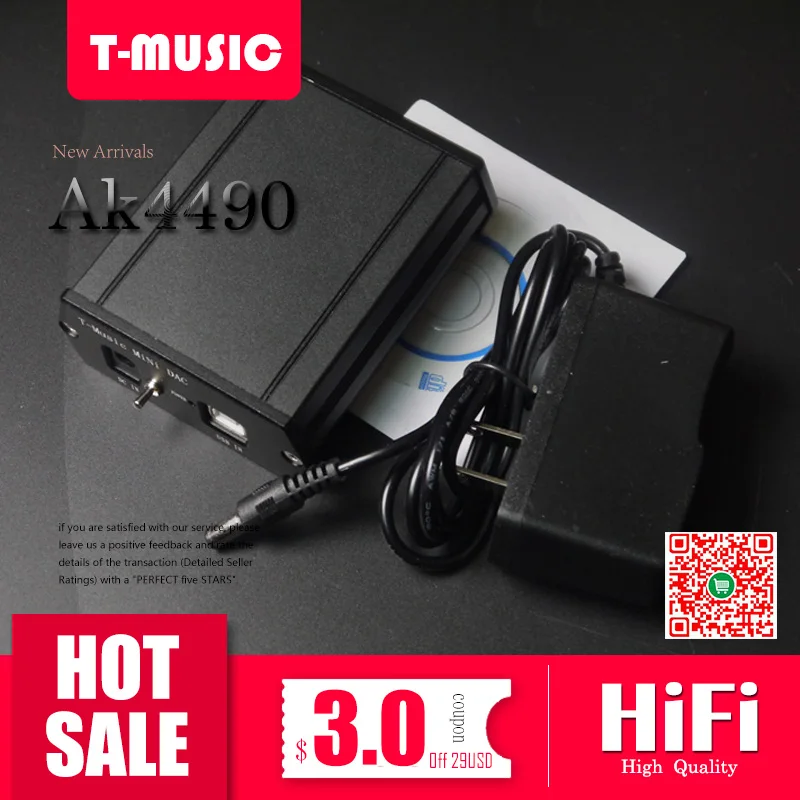 T Music мини HiFi DAC AK4490 + MUSES8920 XMOS U8 USB декодер W/3 5 мм выход для наушников адаптер
