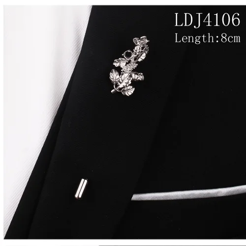 LDJ4106 Новая Серебристая булавка для одежды для Для мужчин Для женщин классический метр Зажимы для галстука Сплав Зажим для галстука костюмы булавка для галстука, воротника с украшением в виде кристаллов Бизнес Corbatas - Окраска металла: LDJ4106