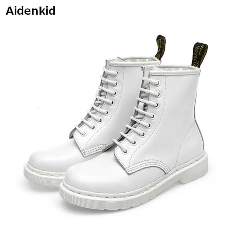 Aidenkid/Новинка модные ботинки в байкерском стиле женские уличные из воловьей кожи