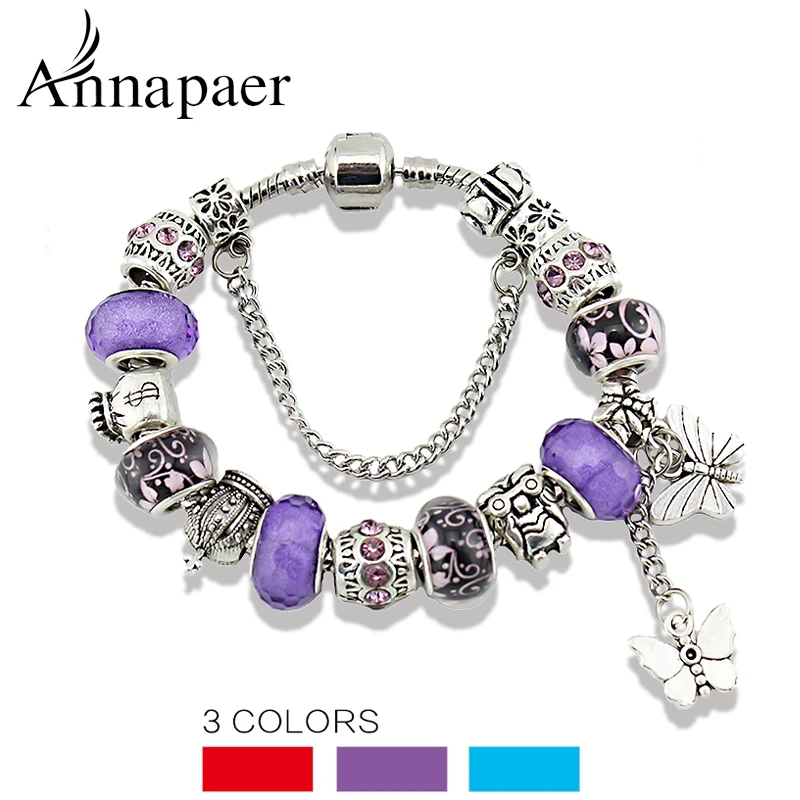 ANNAPAER браслеты из нитей с подвесками в виде бабочек оригинальные для женщин