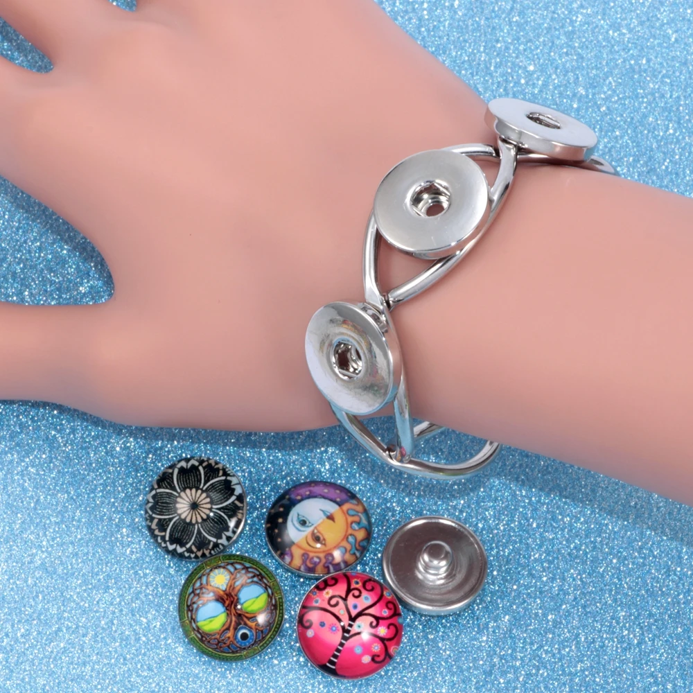 12pcs/lot Animal Zebra Pattern Charms 18mm Glass Snap Button For DIY Bracelet Snaps Jewelry KZ0228 | Украшения и аксессуары