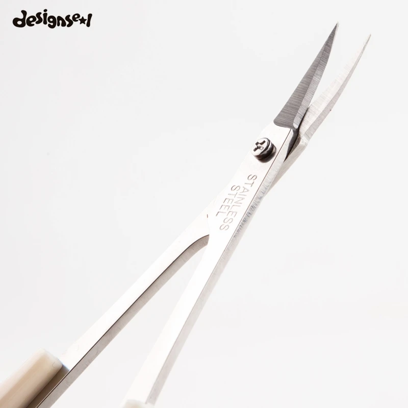 Белый макияж ногтей брови ножницы из нержавеющей стали Наклонный наконечник противоскользящая ручка нос волосы красота ножницы Обрезка инструмент