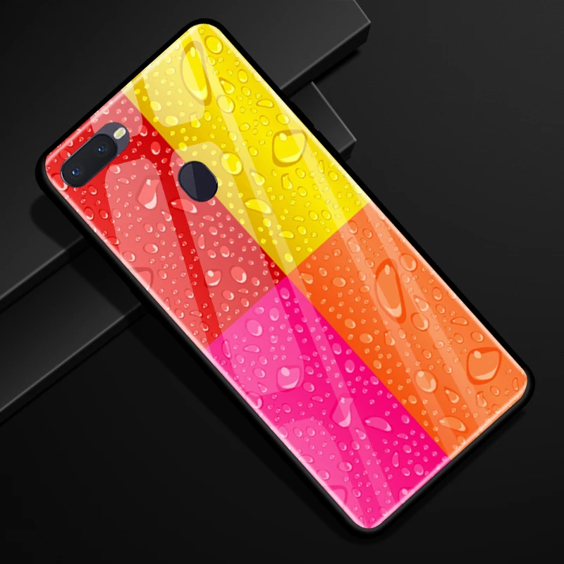 Задняя крышка из закаленного стекла для OPPO F9 чехлы с мультяшным рисунком F 9
