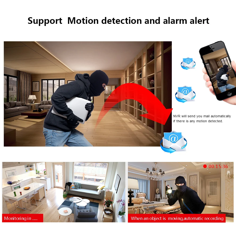 LOOSAFE камера наблюдения система NVR IP WIFI CCTV Kamera комплект 4CH 720P HD Беспроводной P2P ИК
