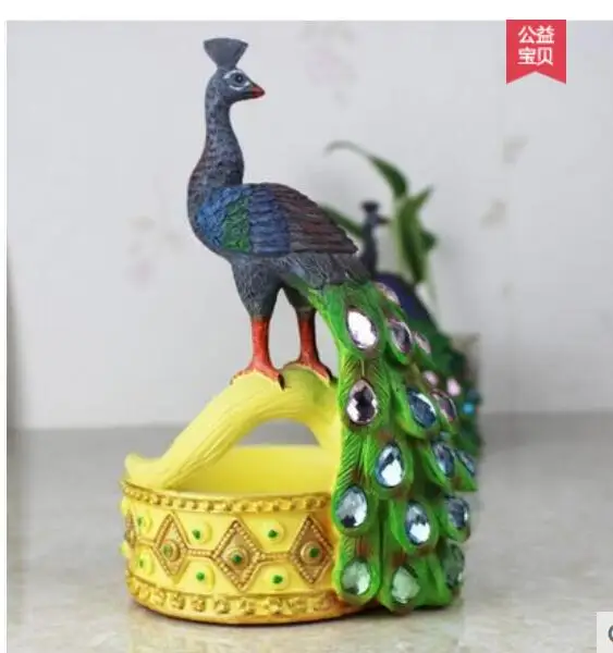 Resin creative personality peacock ashtray environmental protection non-stick ash gift room office decoration air home crafts | Дом и сад