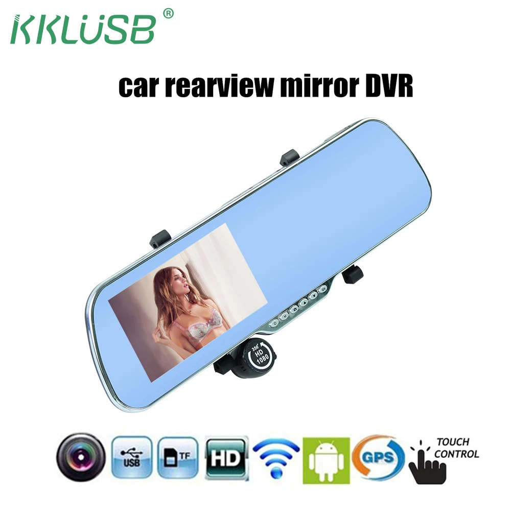 5 &quotAndroid Автомобильная камера Dvr gps навигация + g-сенсор Wifi Дэш-камера зеркало