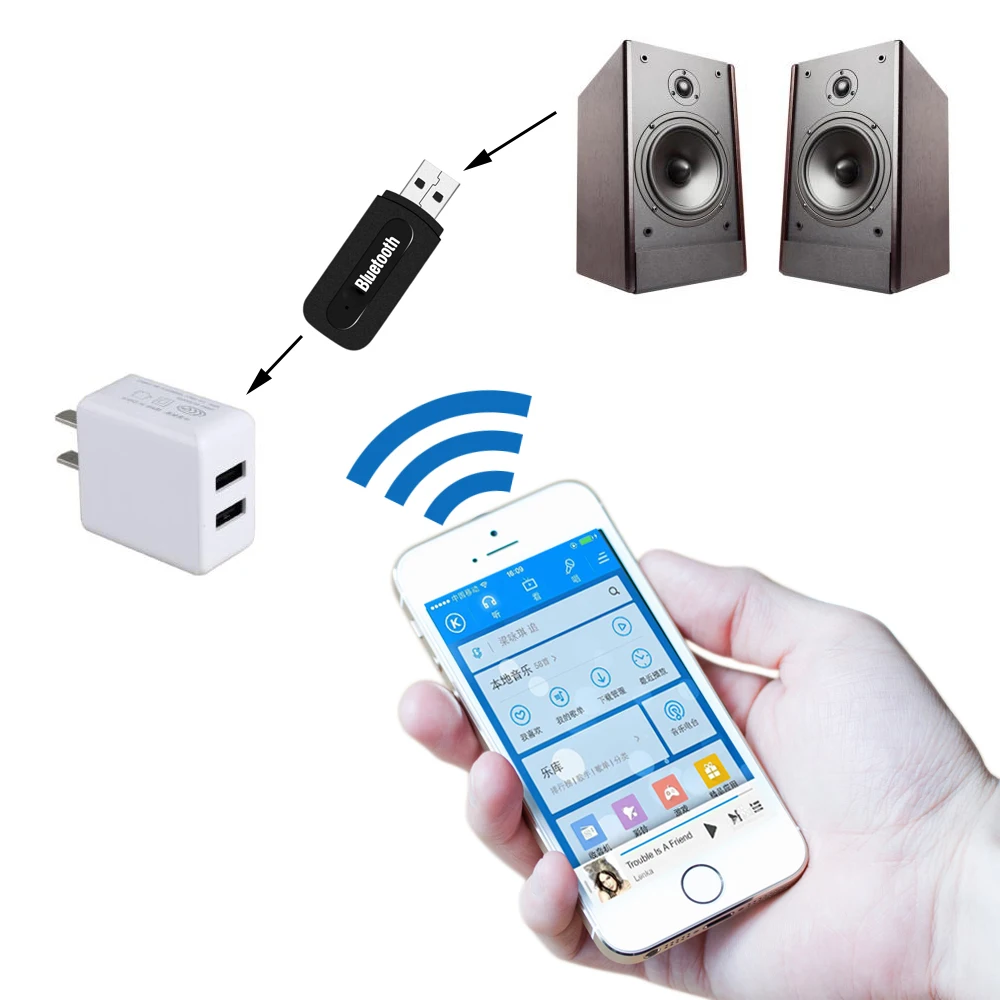 Автомобильный Bluetooth Aux аудио ресивер USB адаптер 3 5 мм с одним выходом стерео