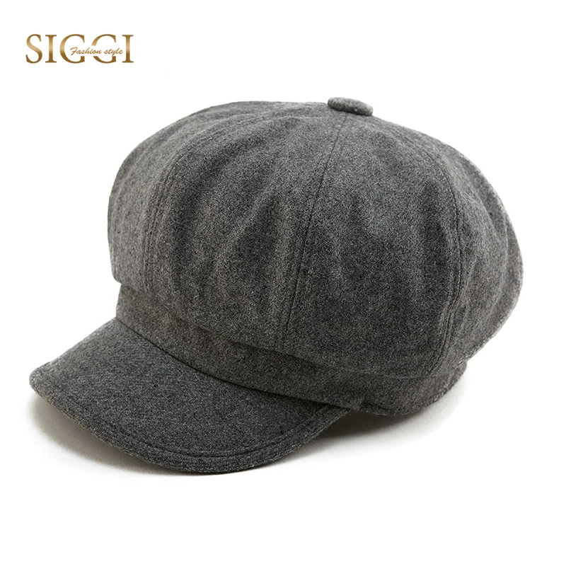 

FANCET Winter Newsboy Cap Hat Women Black Wool Warm Bonnet Beret Femme Flat Hat Adjustable Soft Autumn Hat 67145