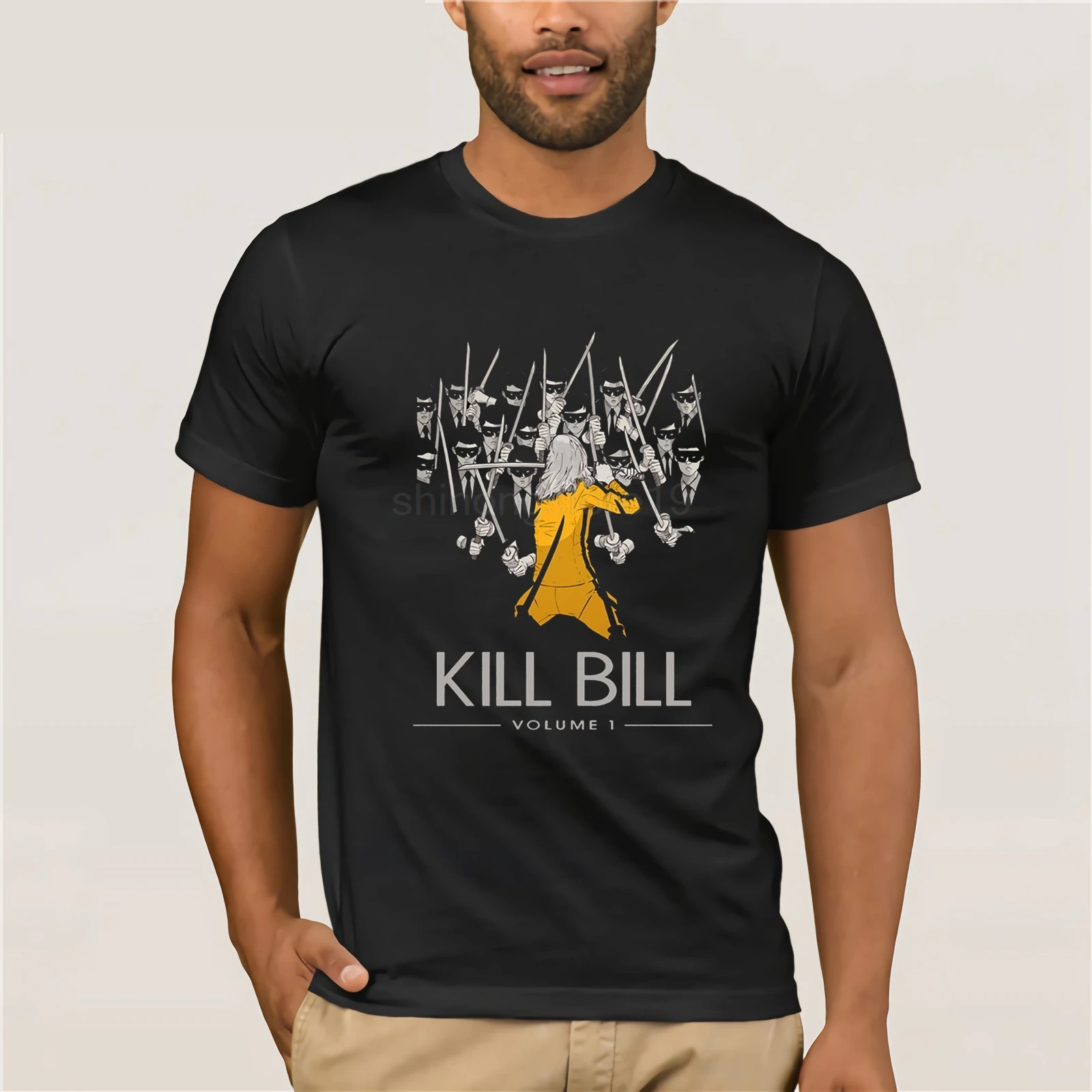 Kill Bill Vol 1 от Квентин Тарантино ума Турман как Черная Мамба фильм футболка мужская