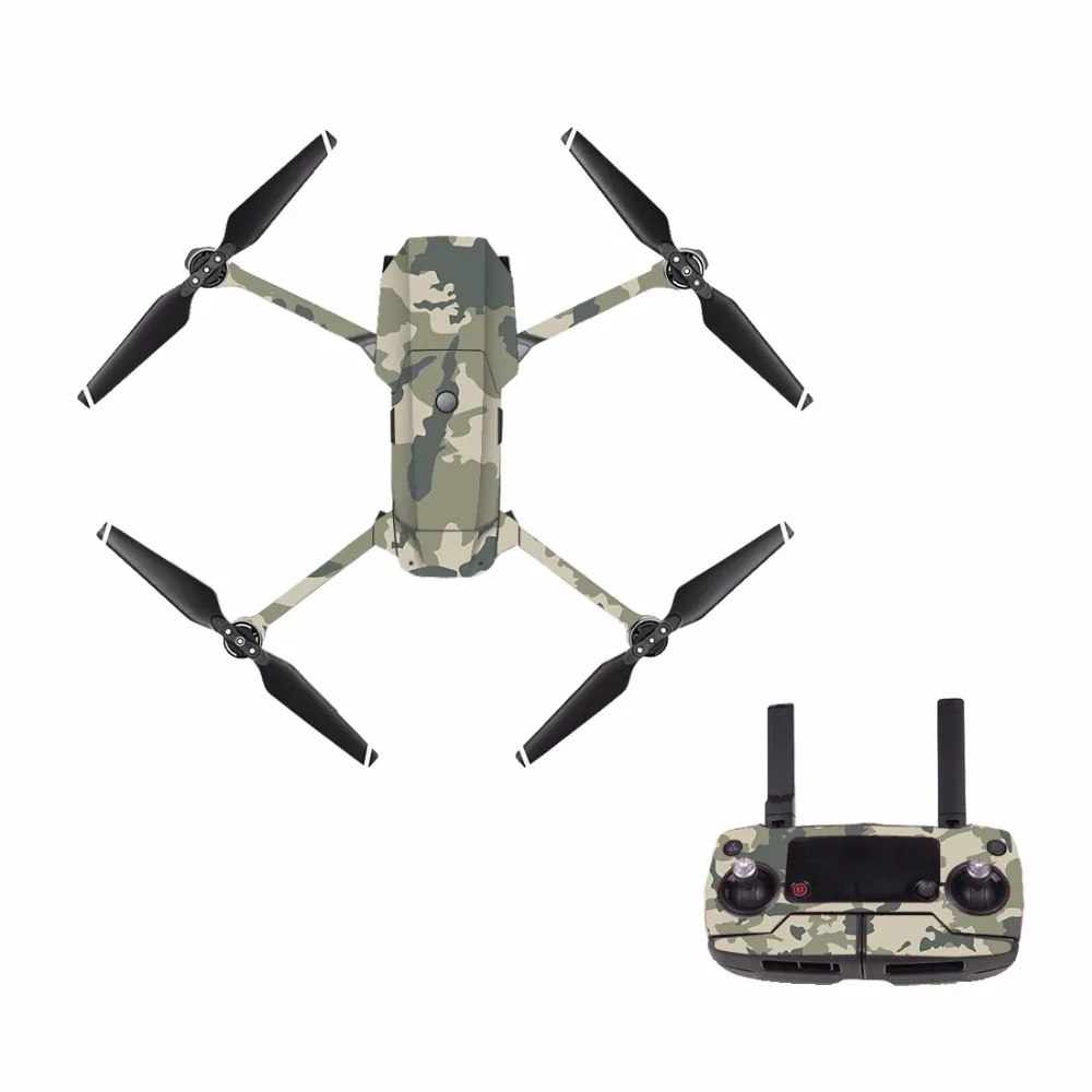 [M0018] Камуфляж для DJI Mavic Pro наклейка кожи стикер Корпус дрона+ пульт дистанционного управления+ 3 батареи Защитная пленка крышка