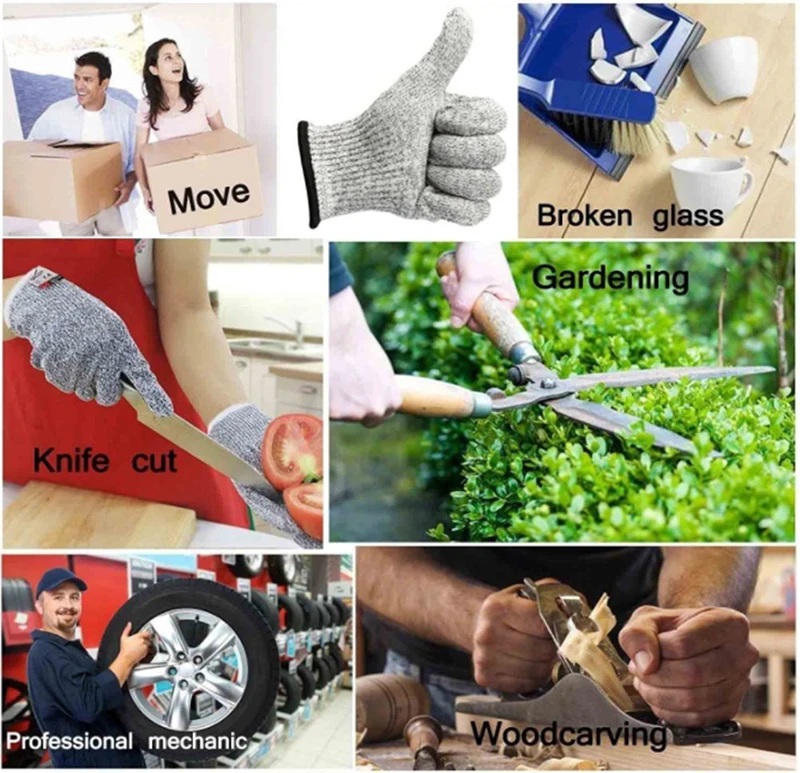 Anti-cut Gloves Safety Cut Proof Stab Resistant Stainless Steel Wire Metal Mesh Kitchen Butcher Cut-Resistant Safety Gloves