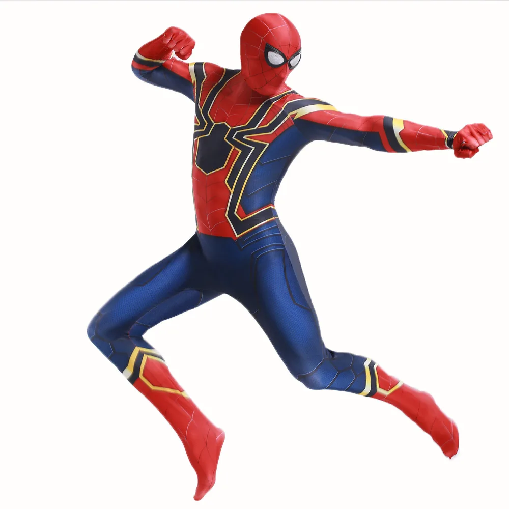 Мстители 3 Человека паука костюм для косплея зентай Железный Человек паук