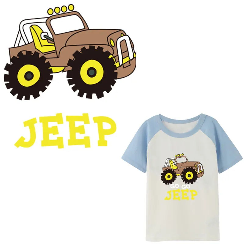 

cartoon car iron patches for clothing thermal stickers on boys clothes heat transfer for t-shirt patch thermocollants vetement