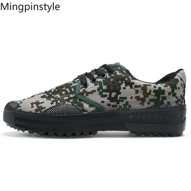 Military Shoes Men Camouflage Vulcanize Canvas Antiskid Wear-resisting Sole Breathe Train Sneakers 2019 Spring | Обувь
