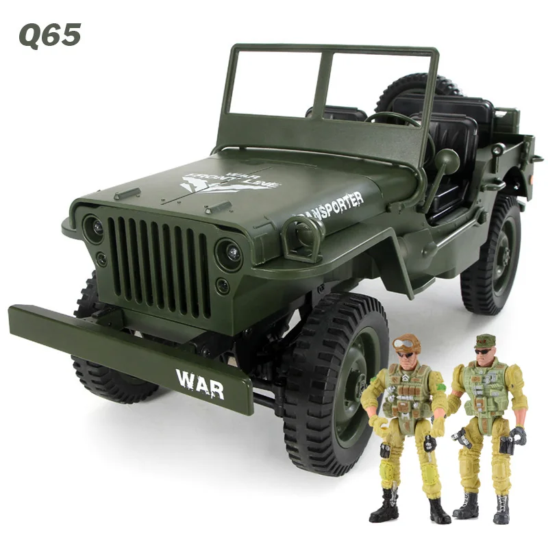 Q65-DarkGreen JJRC Q65 RC грузовик 1:10 2,4 г 4WD с откидным верхом в стиле милитари внедорожные 4-х колесных дисков восхождение автомобиля 15 км/ч Дистанционное Управление игрушек для подарок на год - Цвет: Q65-DarkGreen