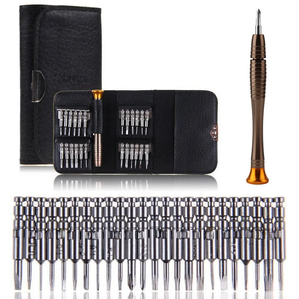

2017 New Arrival 25 in 1 Silver Steel Alloy Torx Screwdriver Repair Tool Set Dropshipping For Phone Cellphone Tablet PC