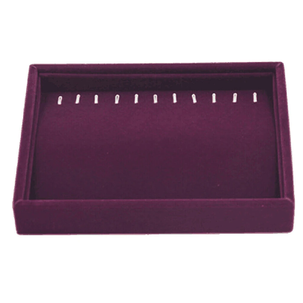 1 grid necklace Box Новинка, фиолетовая коробка для ювелирных изделий DIY, органайзер для хранения ящиков, мягкий Бархатный Чехол для ювелирных изделий, серьги, кольца, ожерелье, кулон, браслет, лоток - Цвет: 1 grid necklace Box