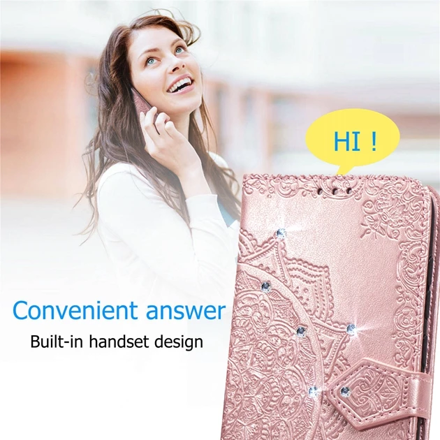 Кожаный чехол кошелек C ku с бриллиантами и цветами мандалы для Samsung Galaxy FEEL 2 A30 A10 A40