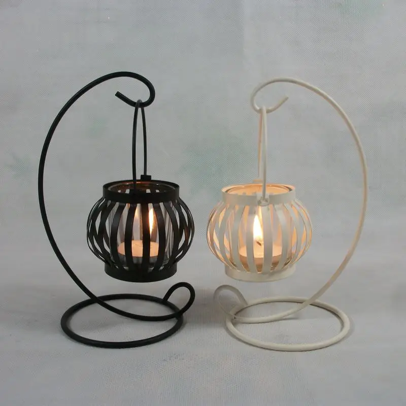 Ретро тыквы Форма ветрозащитный металлический подсвечник Ремесло дома