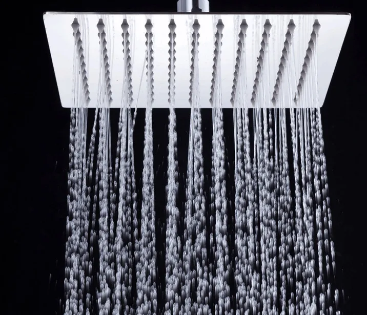 

Free shipping wall mounted stainless steel bathroom shower arms with square shape 8 inch top rainfall shower head
