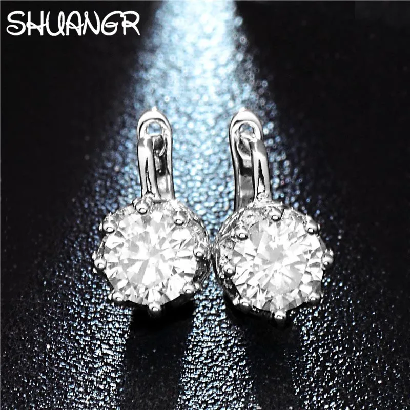 Серьги-гвоздики SHUANGR в стиле унисекс модные ювелирные украшения с кристаллами