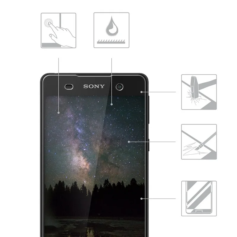 Защитное стекло для Sony Xperia E5 закаленное на протектор экрана защитная пленка