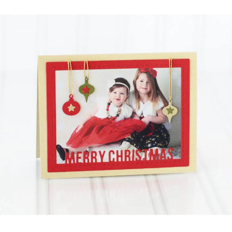 Буквы Счастливого праздника Рождества металла прорезной трафарет для окраски DIY