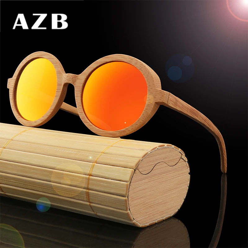 Женские и женские солнцезащитные очки AZB деревянные в бамбуковой оправе|Женские