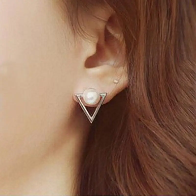 Женские Треугольные Серьги с искусственным жемчугом|earrings large|earrings doubleearrings rose |