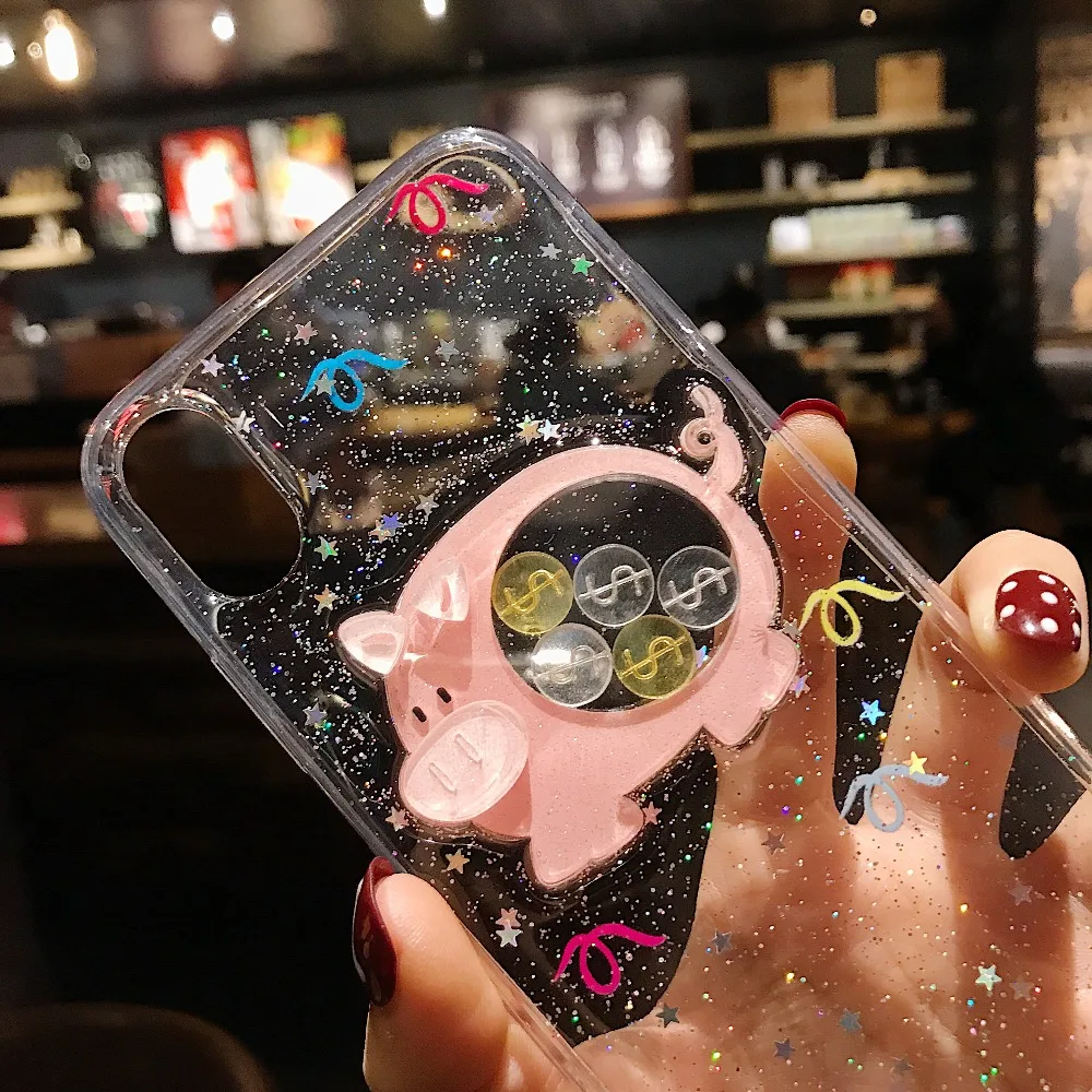 ORYKSZ блестящий прозрачный силиконовый чехол для телефона Lucky Pig Для IPhone Xs XSMAX XR s 6S 7 8