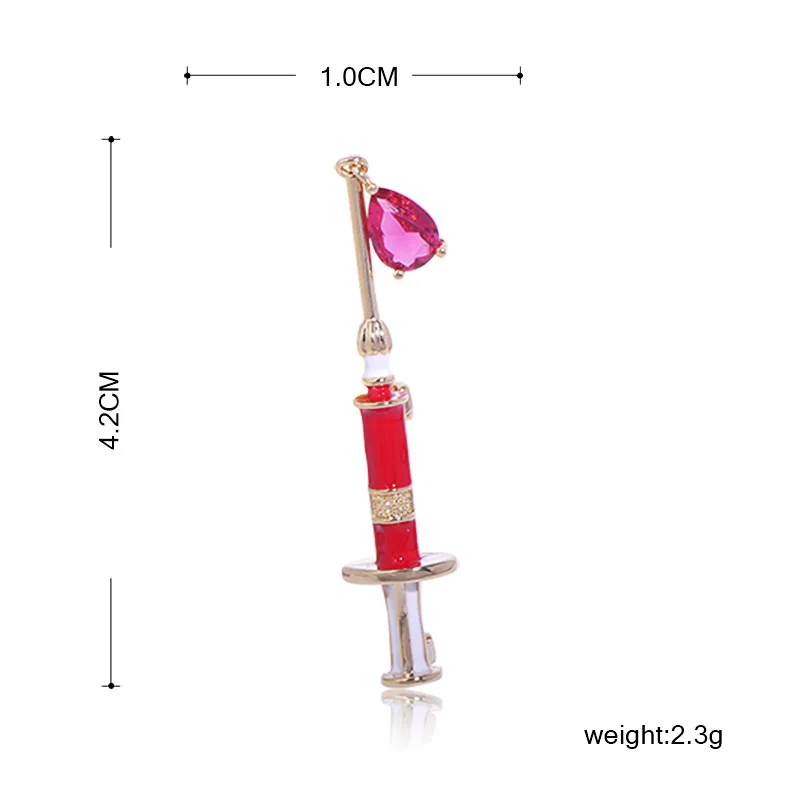 Женская Брошь с эмалью Funmor брошь в форме шприца кристаллами аксессуар для
