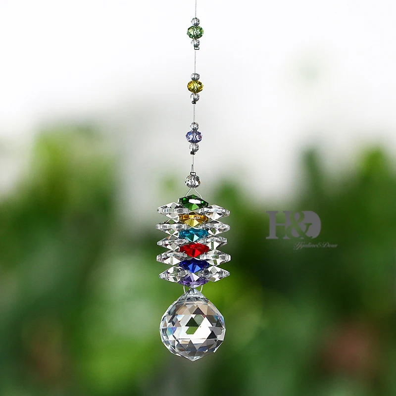 H & D подвесная чакра Suncatcher люстра хрустальный шар призмы фэншуй Радужная подвеска