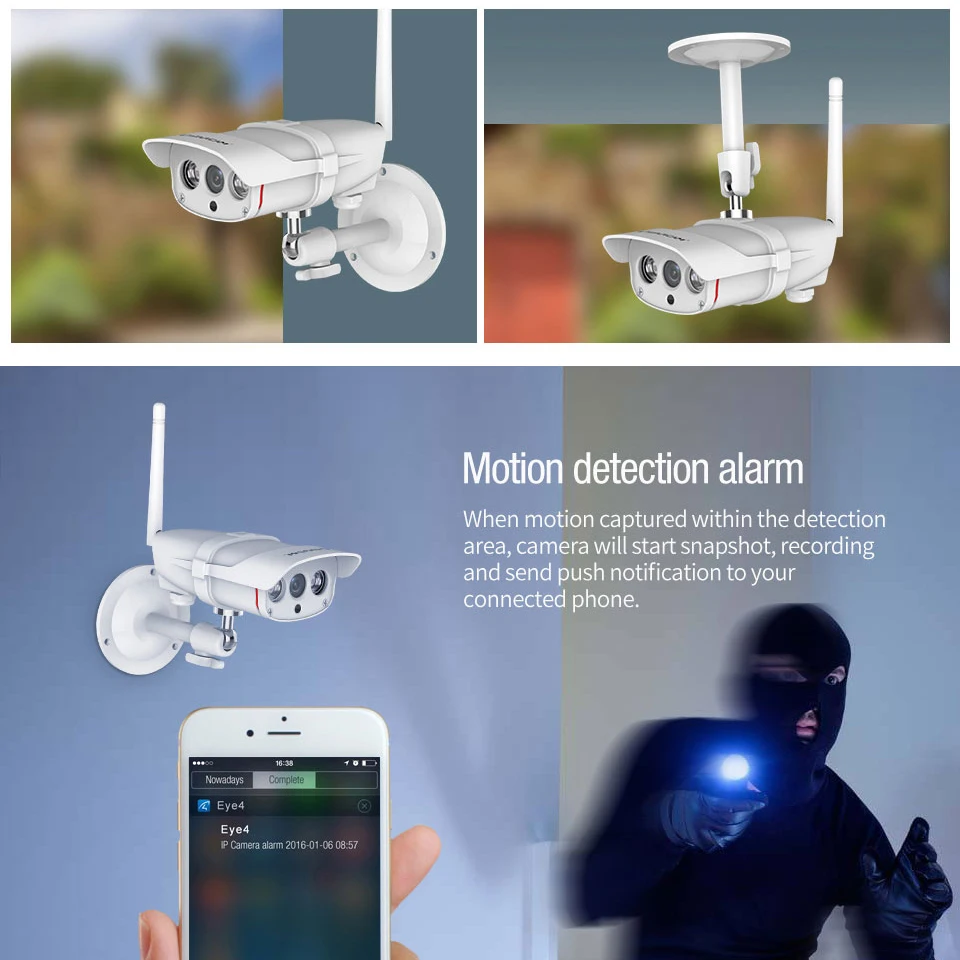 Уличная беспроводная камера видеонаблюдения Vstarcam Wi Fi 1080P ONVIF P2P ночного видения IP67