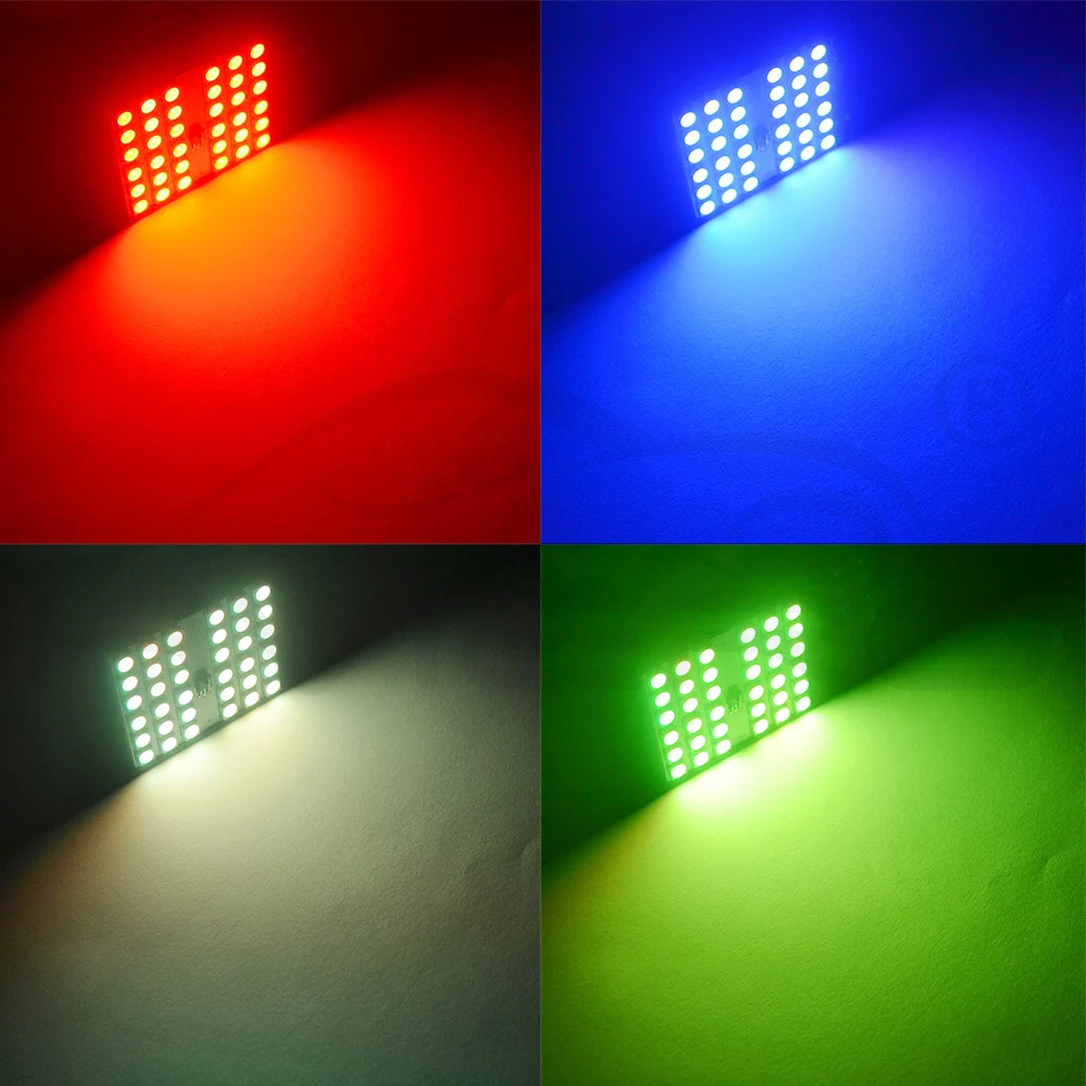 T10 RGB 5050 12SMD Автомобильный светодиодный пульт дистанционного управления Rgb Светодиодная панель для автомобиля интерьер Авто светильник s чтение купол фестон BA9S адаптер DC 12v светильник