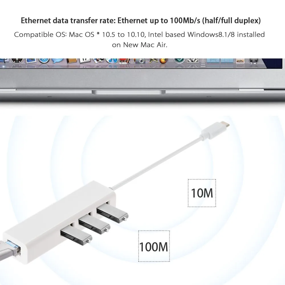 USB 3 1 Type C USB-C с несколькими портами концентратор Ethernet сетевой LAN адаптер для Chromebook |