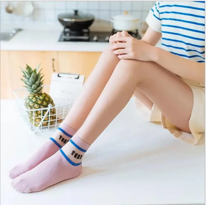 Новинка весны 2018 Оригинальные Шелковые хлопковые носки с прострочкой Женские
