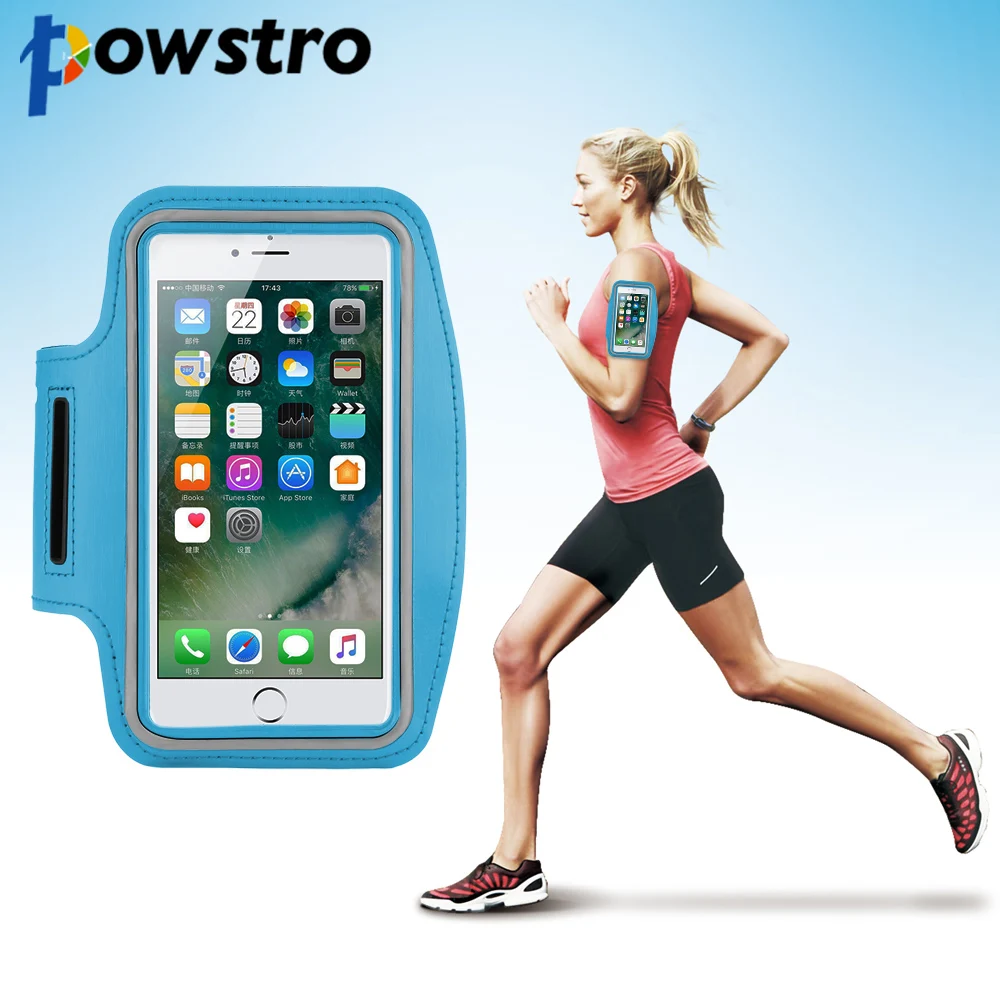 Powstro регулируемая спортивная сумка для спортзала чехол Apple iPhone 5 6S Plus SE