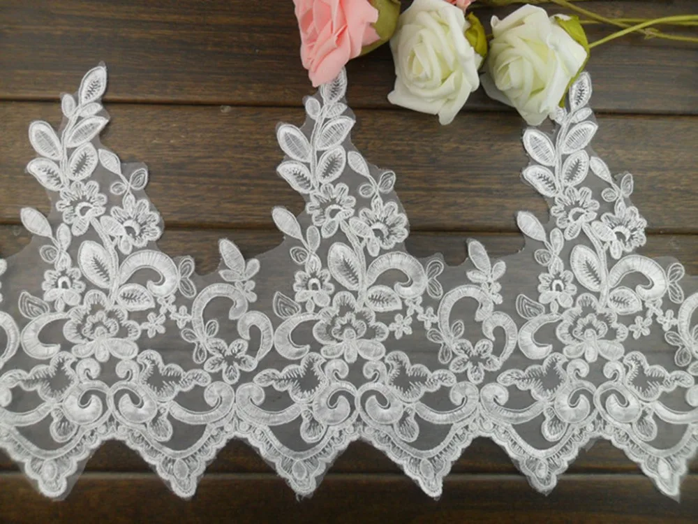 Бесплатная доставка белая кружевная отделка с аланконом 28 см или 11 дюймов в