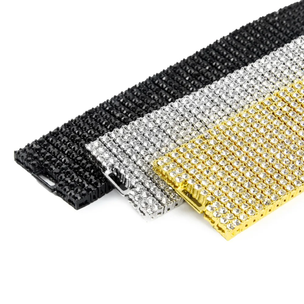 В стиле хип-хоп Полный Стразы Bling льдом реперские кепки золотой браслет Цвет 12